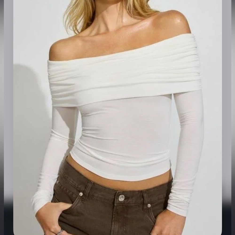 NWT Garage SexyCozy Off Shoulder Long Sleeve Top